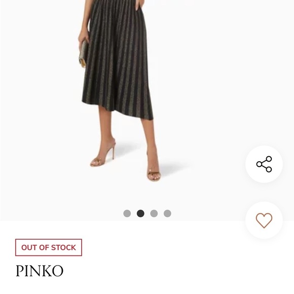 PINKO Bitter Two-tone Midi Dress in Stretch Jersey Black Gold Sparkle Metallic M - Picture 4 of 11
